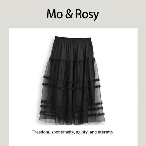 【入驻首秀】MO&ROSY【贩卖温柔】花边百搭松紧腰纱裙MR327J017