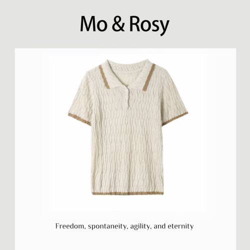 MO&ROSY【茶颜悦色】 百搭撞色翻领针织MR703D534