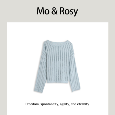 【入驻首秀】MO&ROSY【白日绮梦】镂空圆领套头针织上衣MR327W101