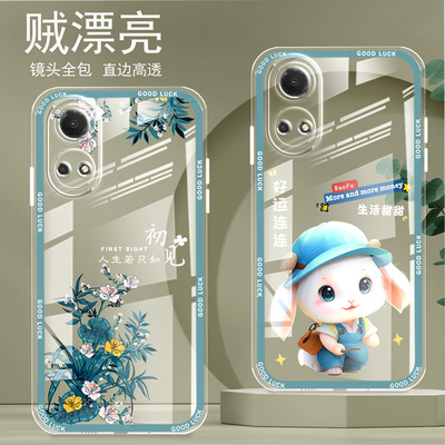 直边晶透荣耀畅玩30plus手机壳新款全包边镜头全包防摔气囊保护套女硅胶软壳可爱个性卡通简约高级感适用华为