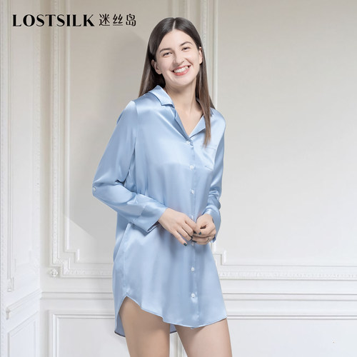 中长款桑蚕丝家居服亲肤透气日常