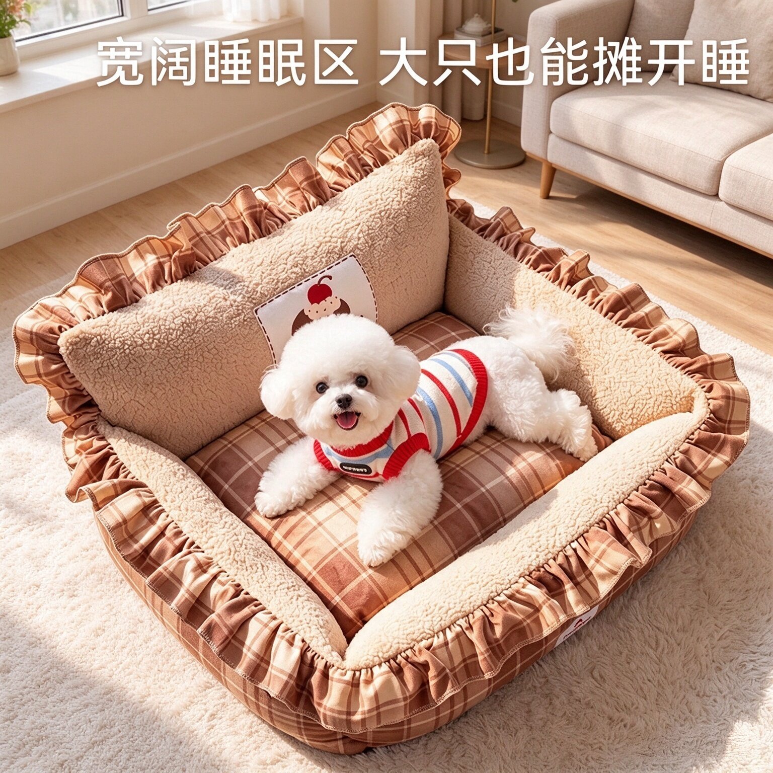 宠物窝秋冬季半封闭羊羔绒保暖可拆洗护颈猫窝小型犬垫子狗窝