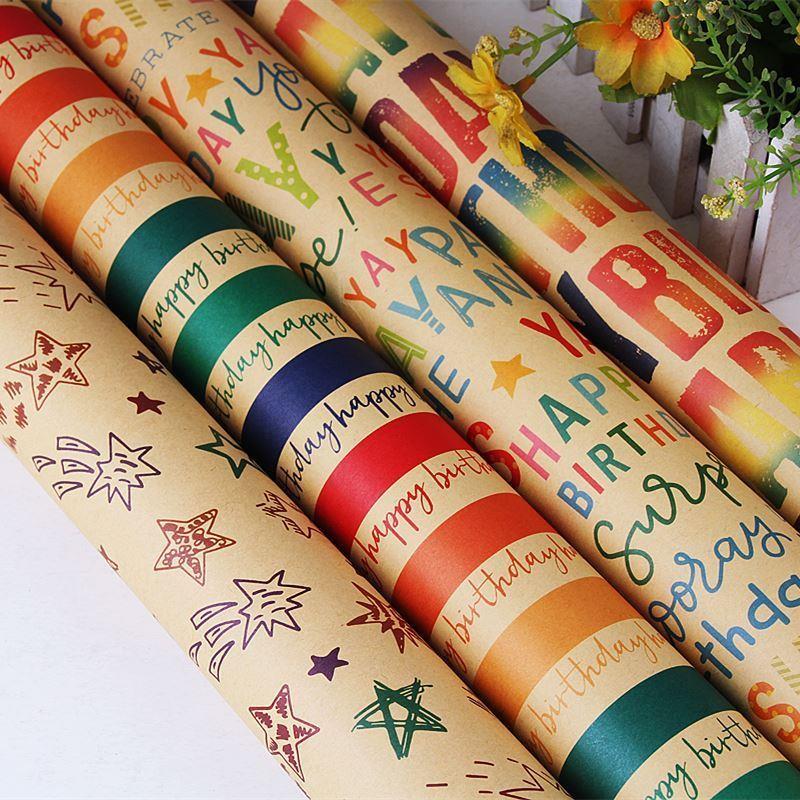 Cowhide wrapping paper Bouquet gift paper Birthday gift pape 文具电教/文化用品/商务用品 包装纸/蜂窝纸 原图主图