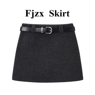 灰色毛呢半身裙女秋冬季