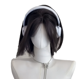 假发女前额蕾丝中分短发日常减龄仿真发甜酷一刀切短发假发全头套