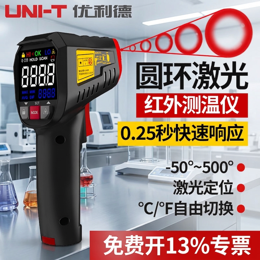 优利德红外测温枪高精度手持工业测温仪非接触式电子温度计油温枪