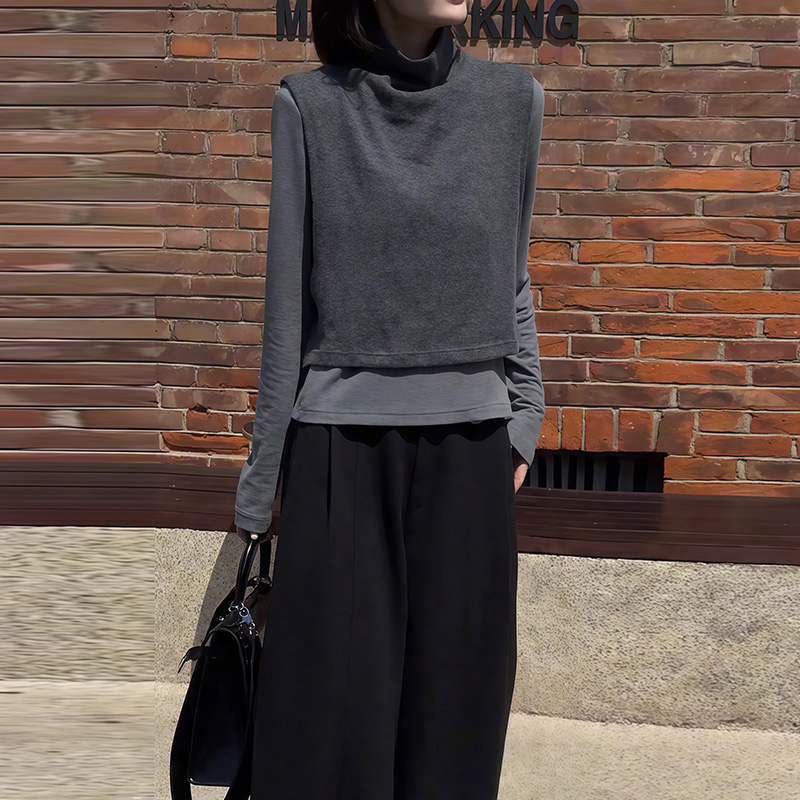 气质高领外穿时尚两件套叠穿女款