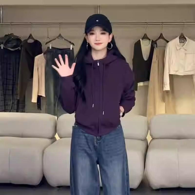大码胖mm显瘦连帽卫衣外套