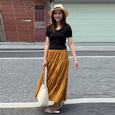 短袖上衣女垂感半身裙两件套裙