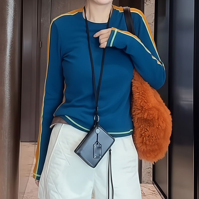 复古运动风长袖t恤女秋冬韩版