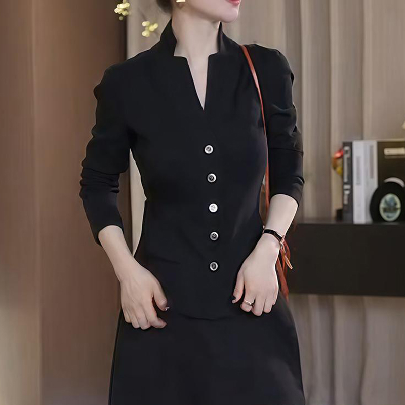 复古港风立领长袖女外套