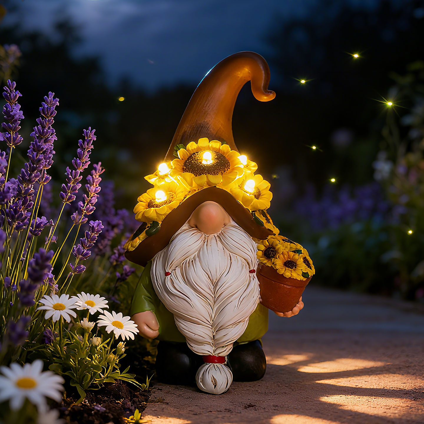 太阳能灯精灵小矮人摆件花园装饰