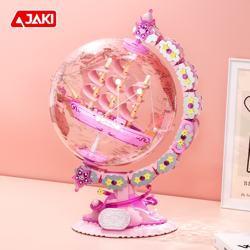 JAKI佳奇积木星河漫游地球仪破晓航天拼装玩具宇航员女孩生日礼物