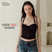 Hidden Butterfly显瘦百搭蕾丝吊带薄棉杯肤色内衬防走光绝漾佳丽
