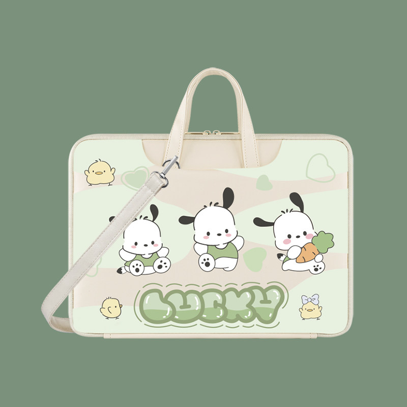 防水单肩包可爱帕恰狗斜挎电脑包适用华为matebook14寸轻薄本联想15.6寸戴尔拯救者R9000游戏本16寸防摔保护