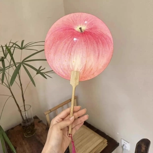 苹果扇子蒲扇夏天女小随身携带便携手摇扇家用高颜值2025新款