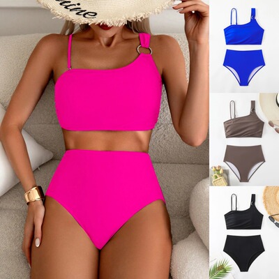 Low neck and waist revealing split bikini低领露腰分体比基尼