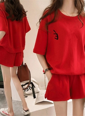 Casual Loose Simple T-Shirt Shorts Set 宽松简约T恤短裤套装女