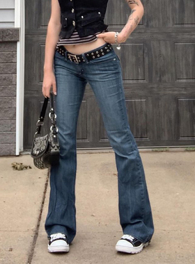 Casual simple low waist straight trousers休闲简约低腰直筒裤