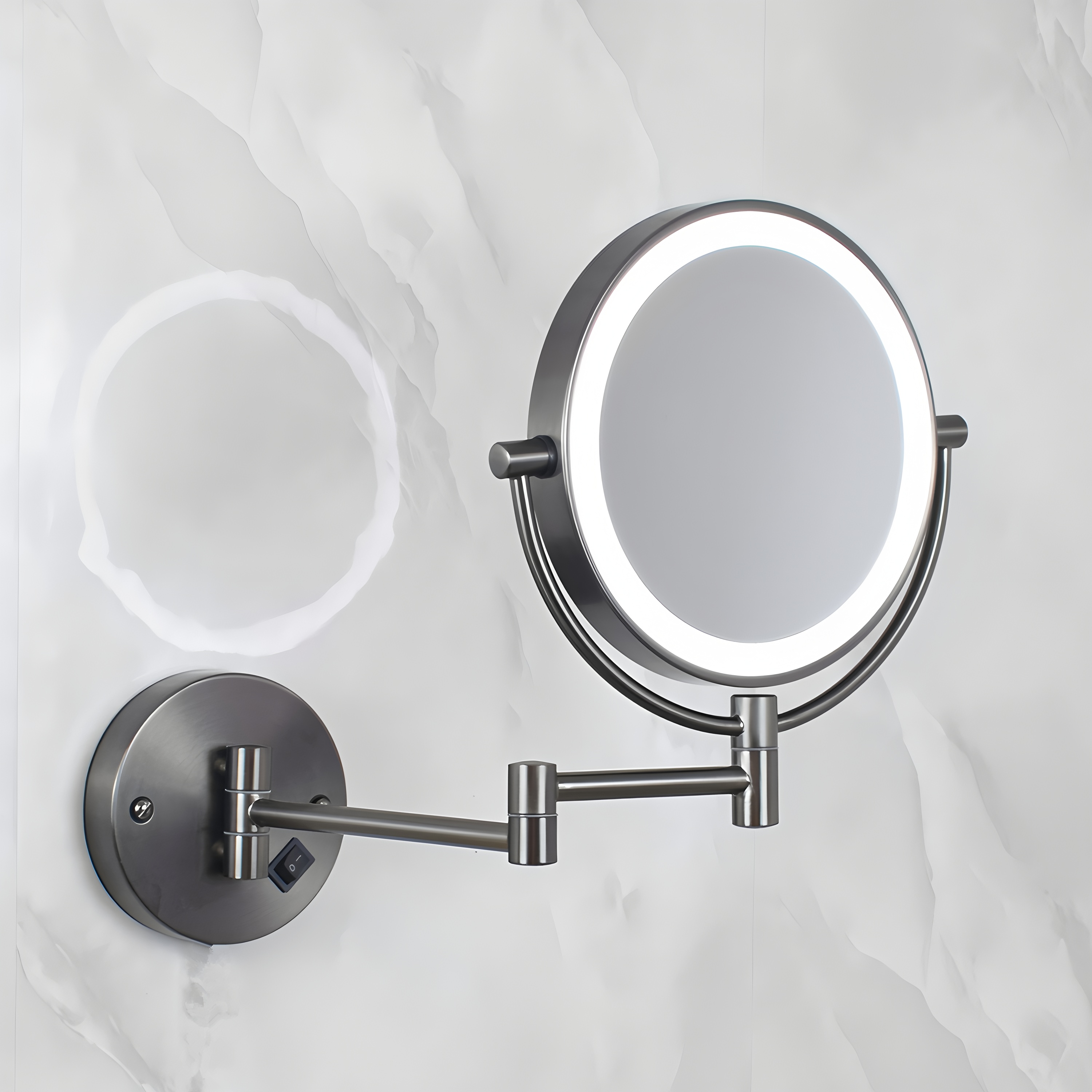 酒店伸缩折叠led带灯化妆镜