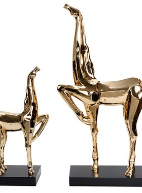 树脂工艺品 抽象母子马装饰品桌面现代简约创意家居饰品客厅摆件