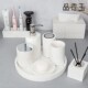 浴室洗手台酒店摆件 牙具轻奢高档欧式 大理石托盘 卫浴洗漱套装
