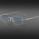 简约无边框眼镜男潮时尚 近视防蓝光辐射变色可配度数超轻纯钛眼睛