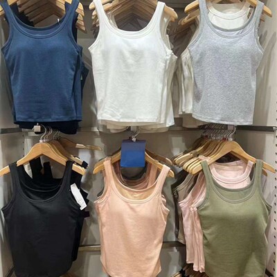 小蓉女装棉混纺背心凉感带胸垫文胸一体辣妹修身打底衫吊带468744