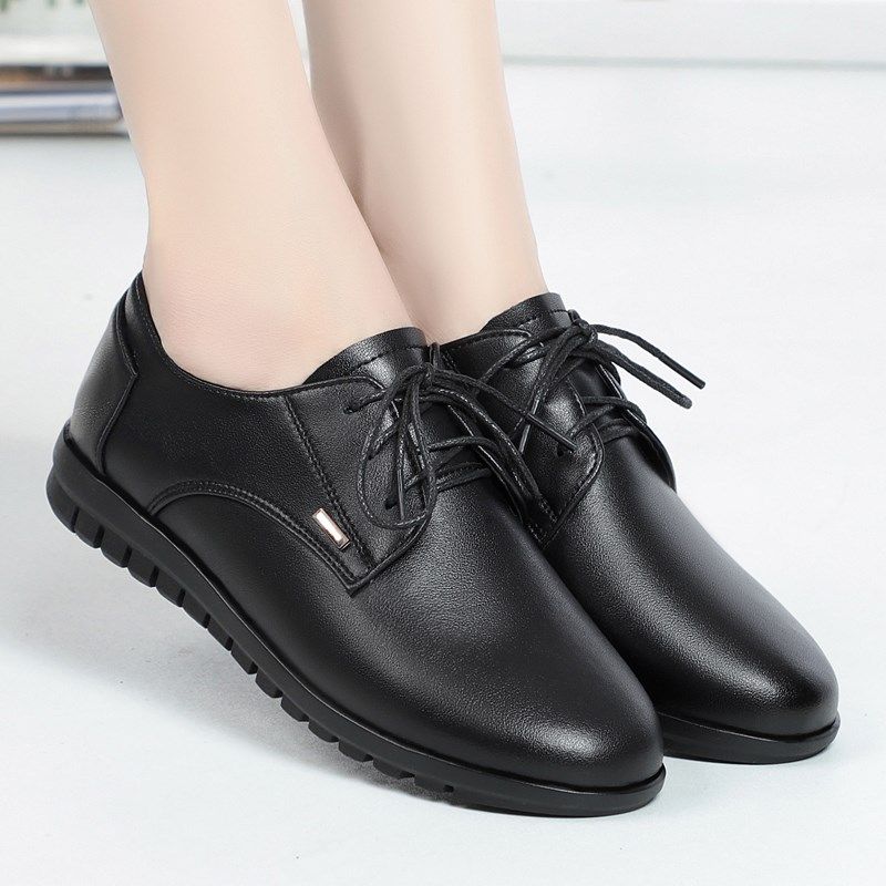 2025春秋新款女鞋软底深口妈妈鞋低跟真皮女单鞋平底工作皮鞋大码,女鞋,深口单鞋,淘宝优惠券,粉丝福利购,淘宝优惠卷