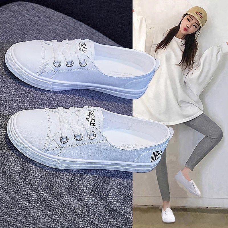 春季薄款浅口一脚蹬懒人爆款平底单鞋子2024新款百搭小白女鞋,女鞋,婚鞋,淘宝优惠券,粉丝福利购,淘宝优惠卷