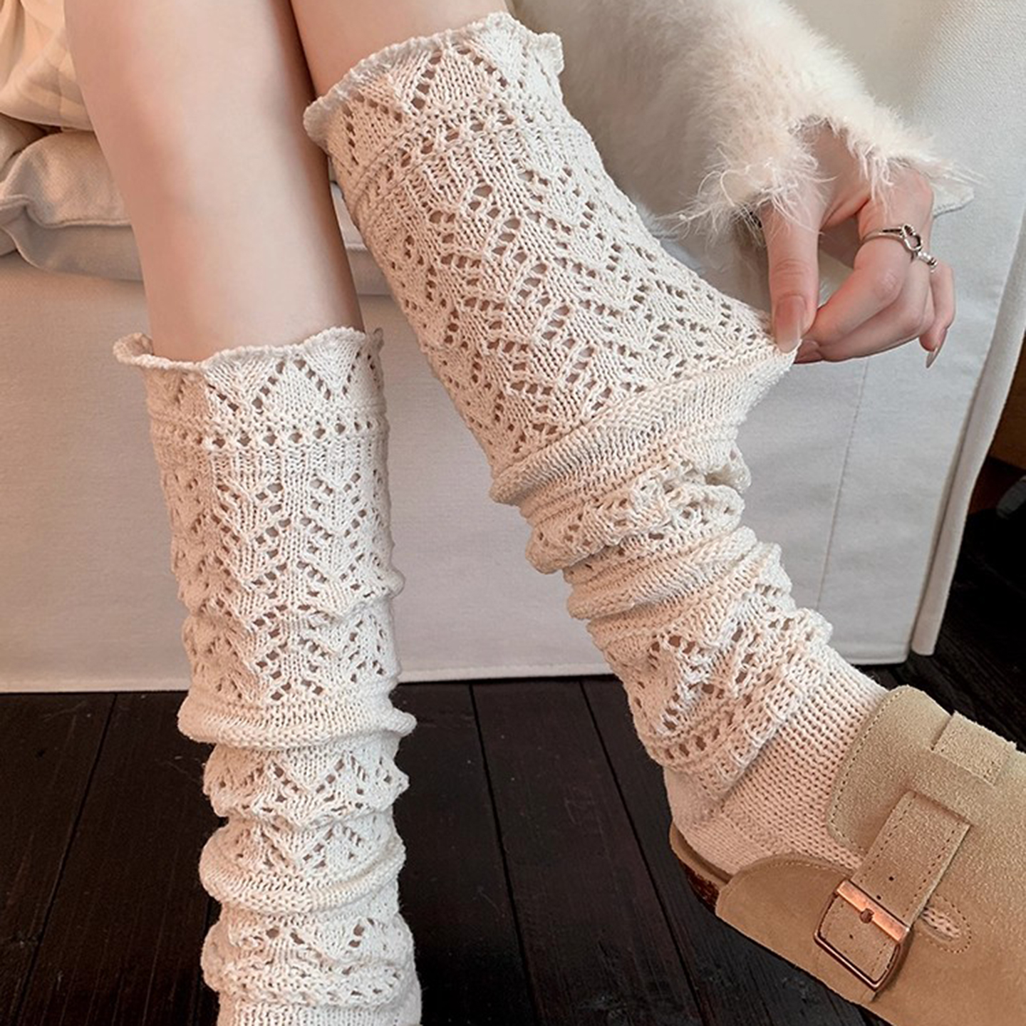 韦雪同款袜子女羊毛小腿袜