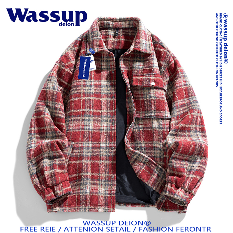 小香风夹克男加绒加厚保暖外套潮