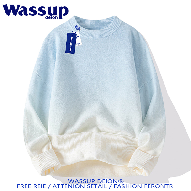 渐变色针织毛衣青少年慵懒打底衫