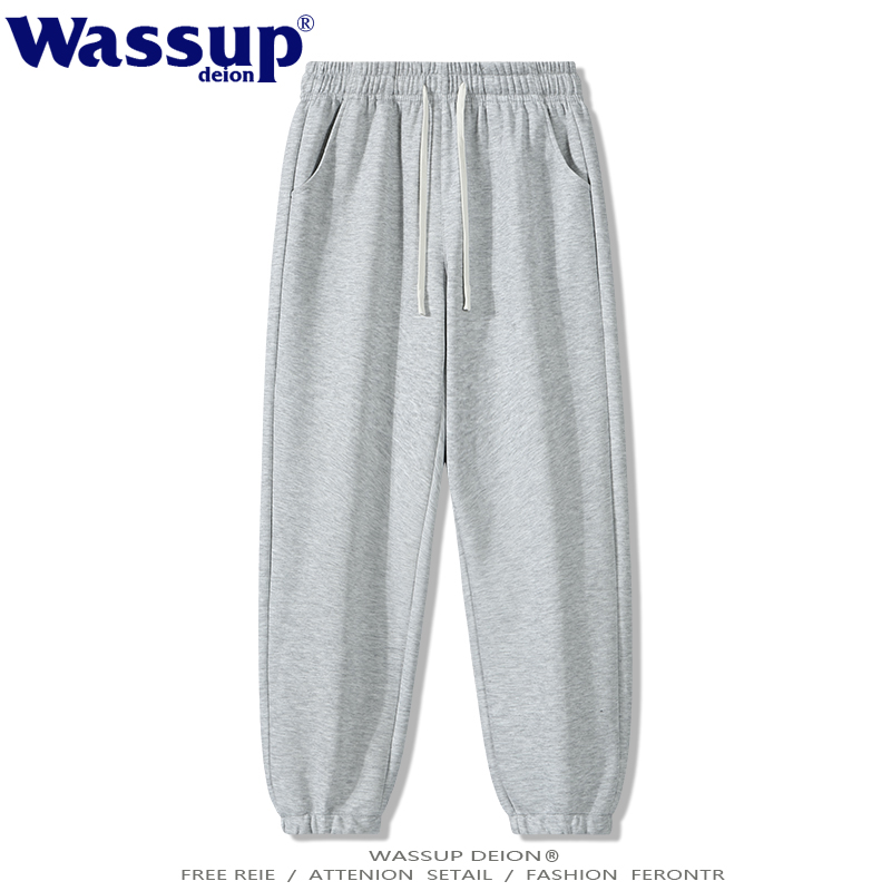 弯刀休闲束脚裤子男高街百搭长裤