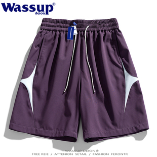 宽松跑步沙滩五分裤 男女同款 潮 夏季 wassupdeion日系休闲运动短裤