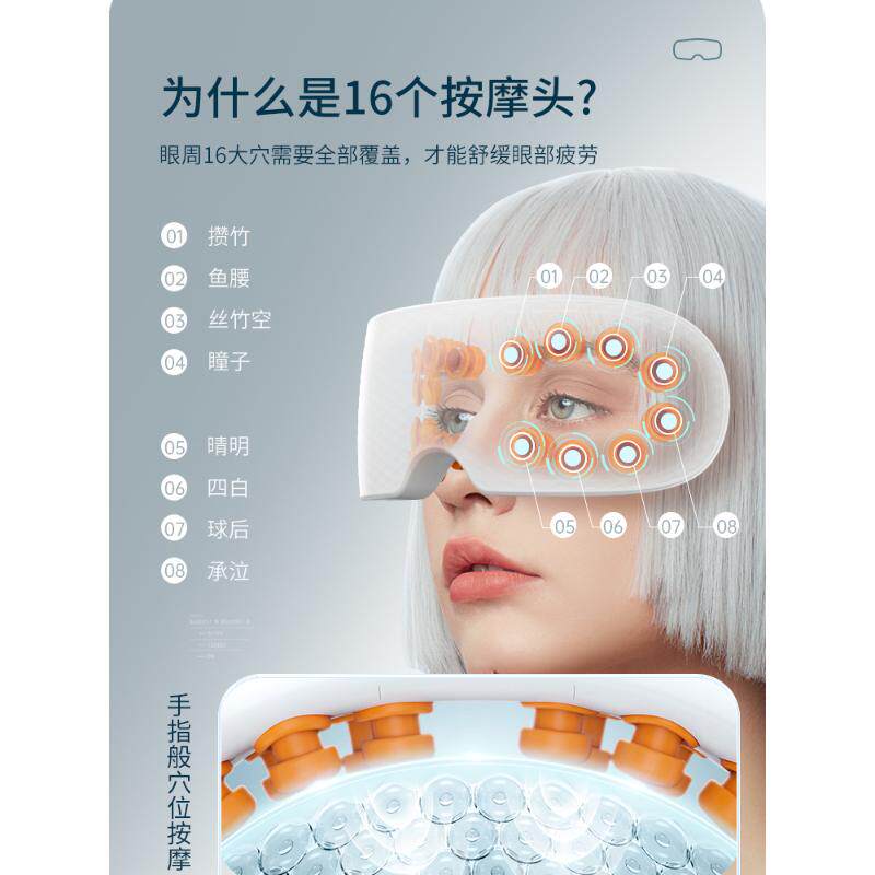 眼部按摩仪缓解疲劳雾化润眼护眼仪家用震动热敷智能按摩蒸汽眼罩