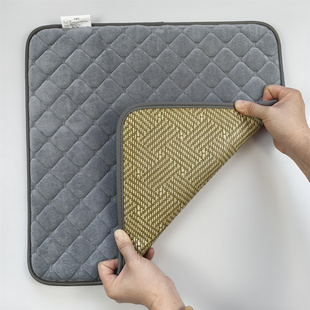 新款双面冬季绒布藤席木草凉垫老板椅办公电脑椅座垫方垫餐椅坐垫