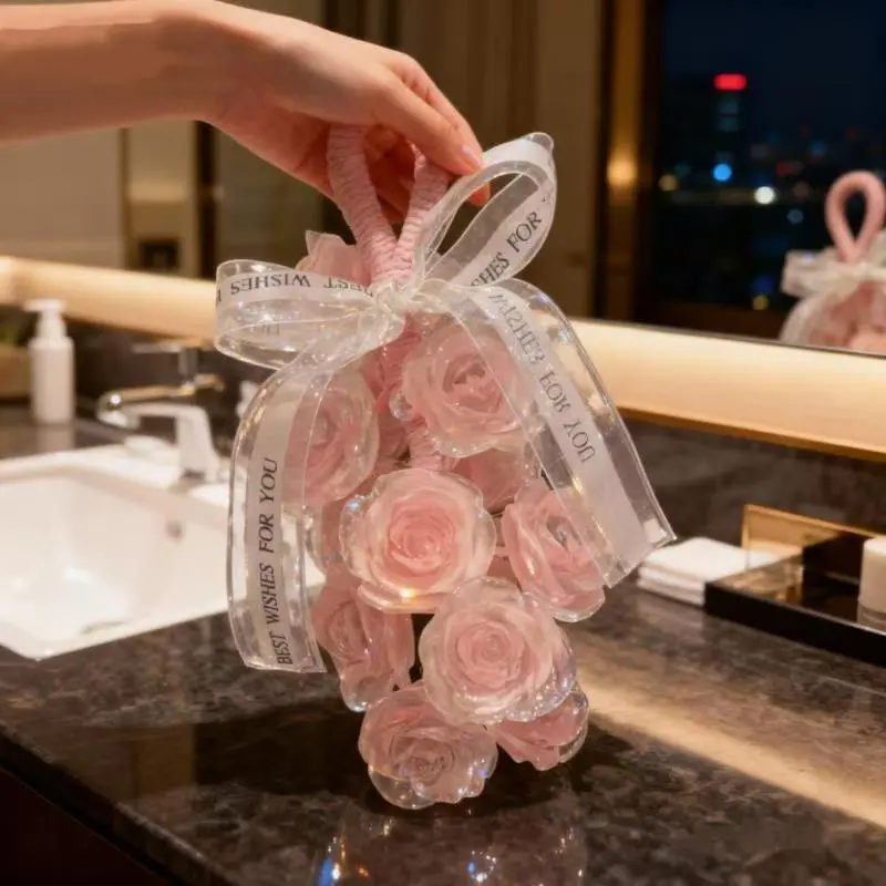 水晶玫瑰花手工香皂肥皂串挂件香薰精油皂高级礼品伴手礼礼盒