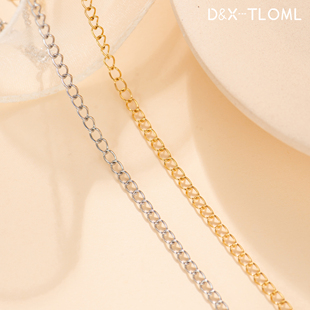 东夏饰品 真空电镀18K金精工圈圈散链diy链条 钛钢电镀常规延长链