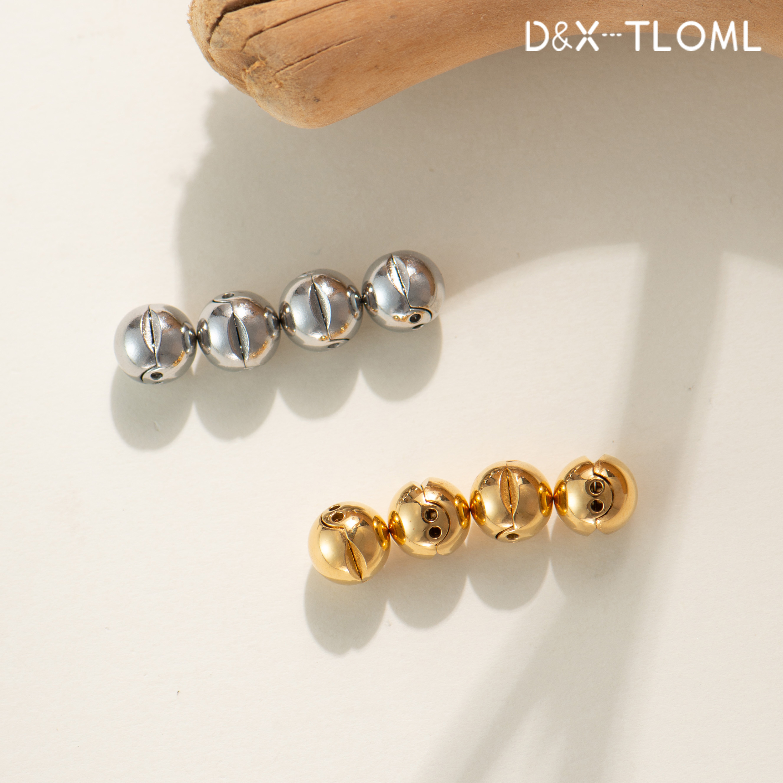 316钛钢镜面侧开口磁吸扣镀18k金