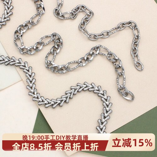 316钛钢精抛压花螺纹链散链