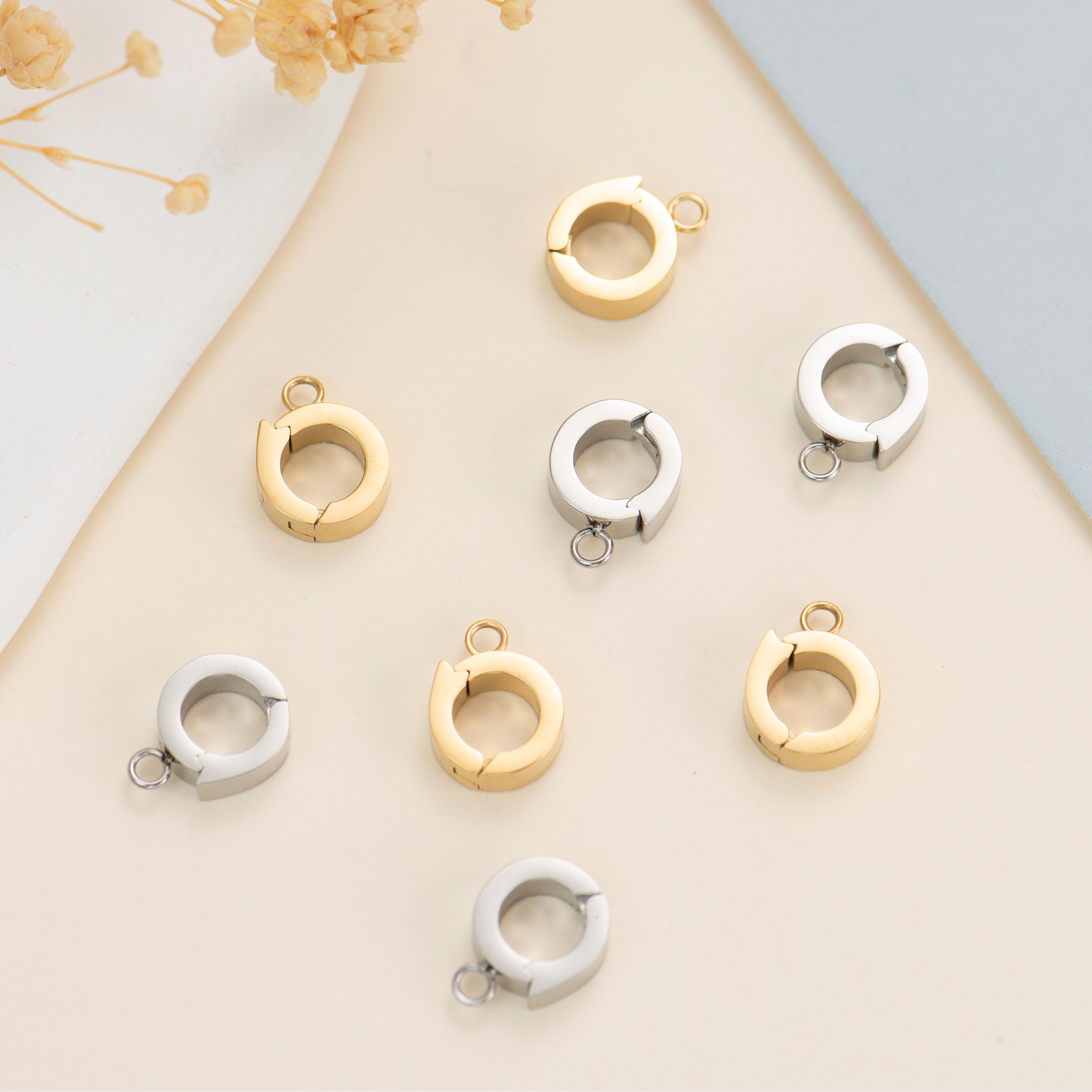 316钛钢镀18K迷你万能扣抱抱扣