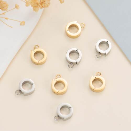 316钛钢镀18K迷你万能扣抱抱扣