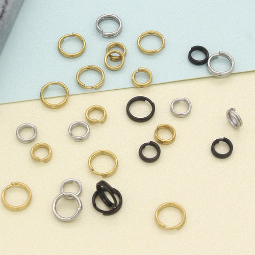 钛钢电镀18K双圈开口圈闭口圈