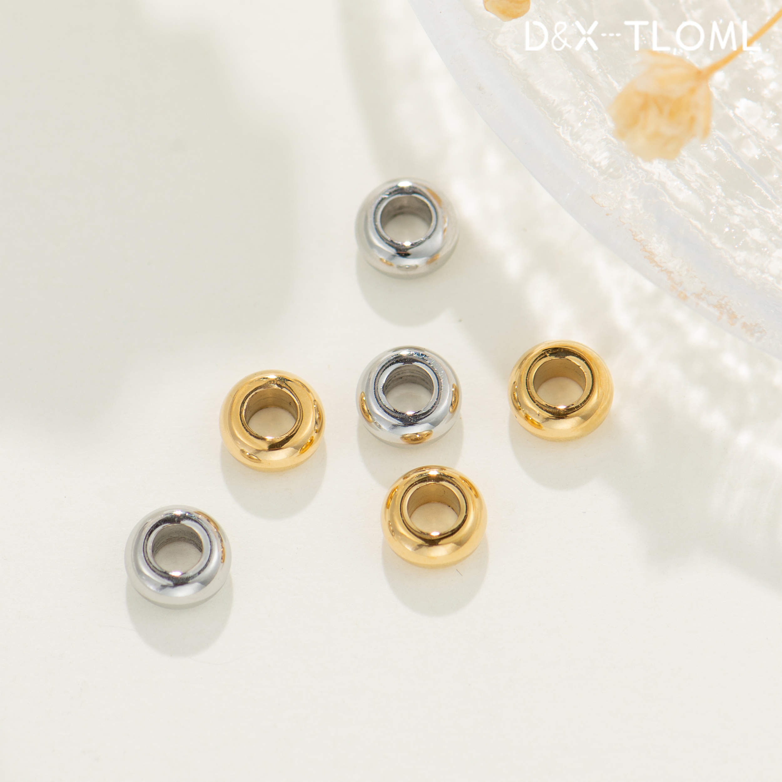 316钛钢电镀18K镜面轮胎隔珠