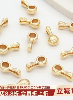 镀金勺子吊坠小灯泡项坠