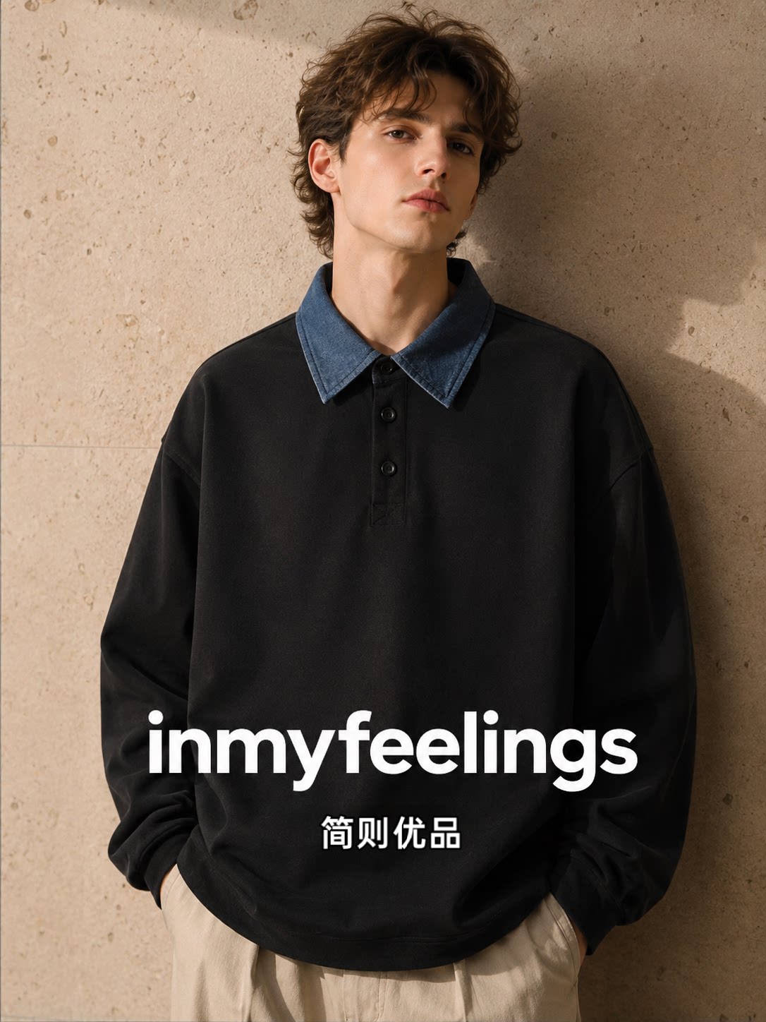 IMY新款美式复古翻领秋冬卫衣卫衣