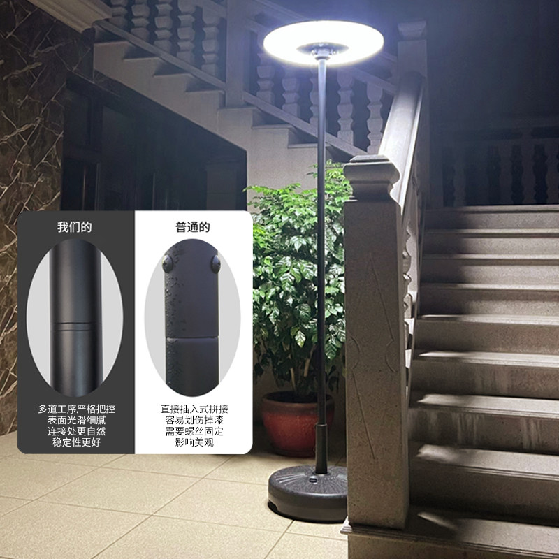 庭院大功率太阳能人体感应遥控定时天黑自动亮便装充电智能落地灯