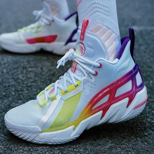 LiNing李宁 反伍4 䨻科技 稳定支撑 减震耐磨 中帮 篮球鞋 男款