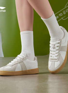 李宁云川丨板鞋女春季T头鞋复古经典德训鞋低帮滑板鞋舒适运动鞋